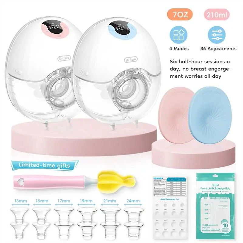 Dr.Isla EB46 Rechargeable Nursing Pump, Low Noise Fully Automatic Hands-Free Portable Pump for Travel, 1PCS Supports Automatic Pumping for Mothers