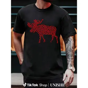 Funny Moose Lover Cotton Tee for Valentine's Day Gift