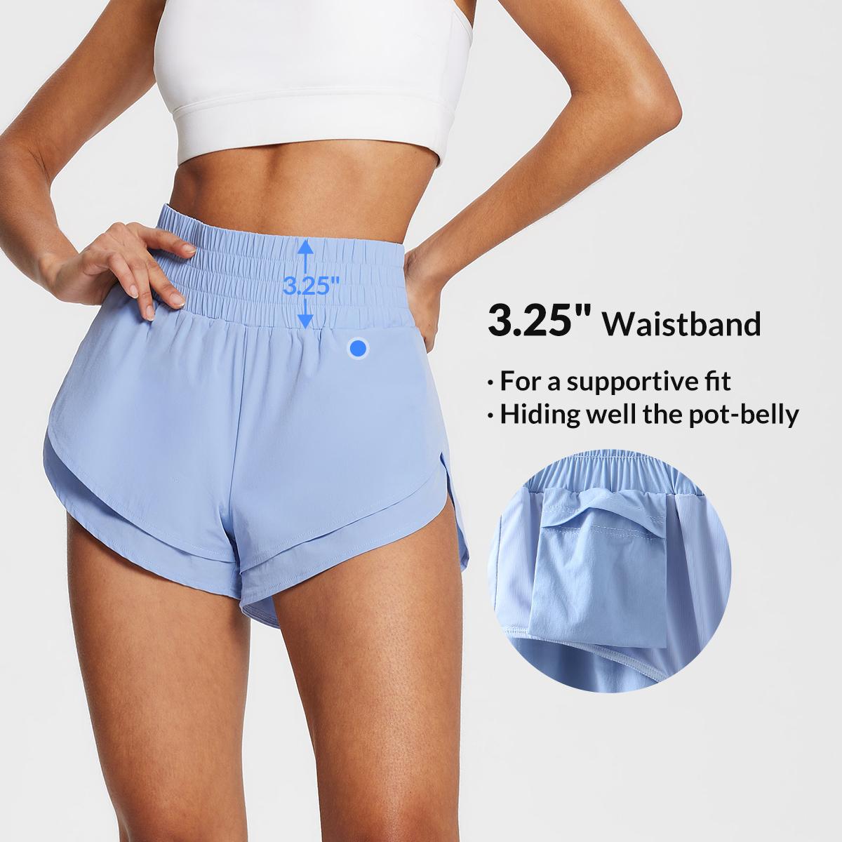 Baleaf Women's 3" High Waisted Athletic Running Shorts With Liner – Lightweight Quick Dry Workout Shorts