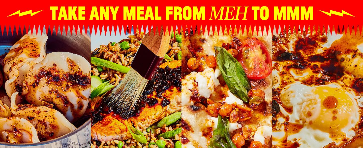 Fly By Jing Chili Crisp Best Sellers 4-Pack (6 oz Each) – Chili Crisp, Xtra Spicy, Sweet + Spicy & Xtra Crunchy, Vegan & Non-GMO