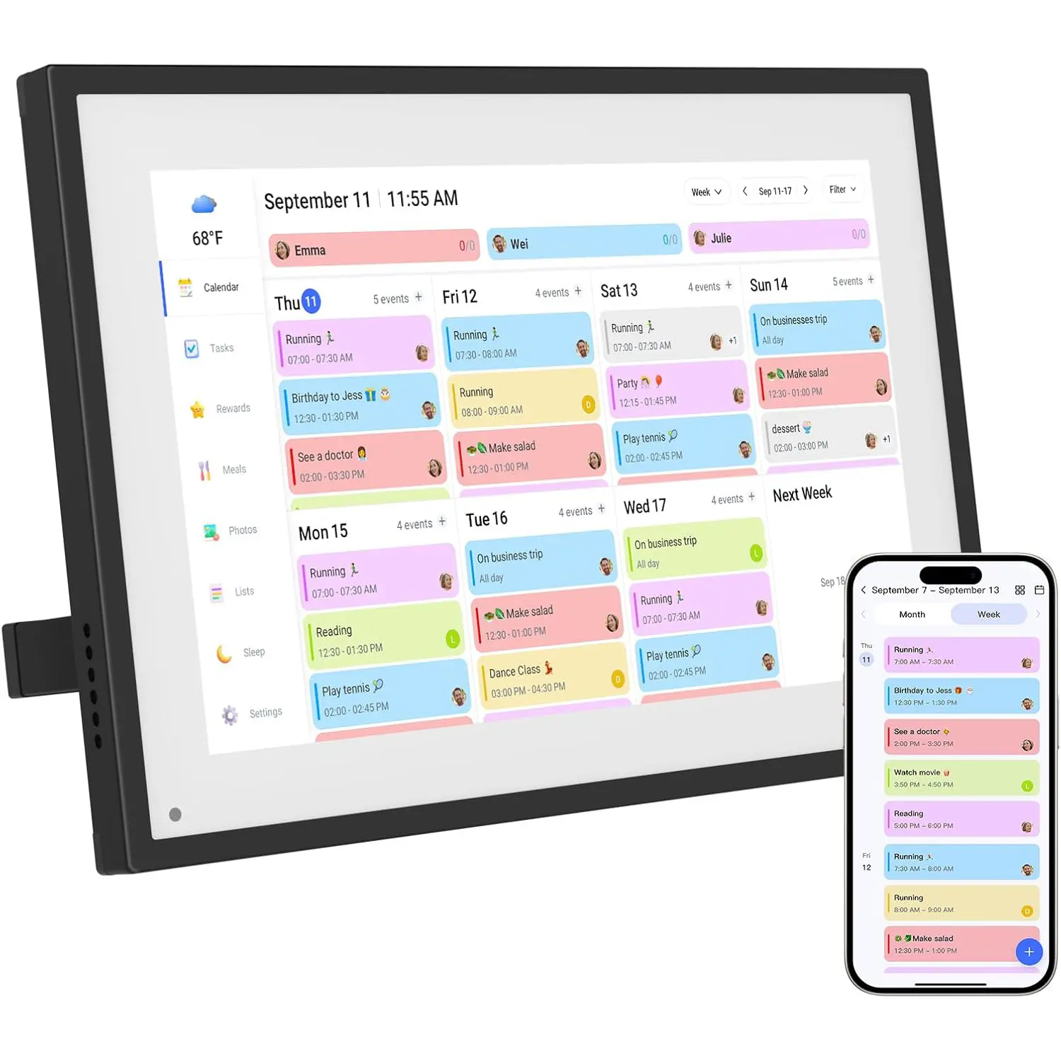 10.1-Inch Smart WiFi Digital Calendar & Picture Frame, 2026-2027 Desk Planner & Chore Chart with IPS HD Interactive Touchscreen for Family, Back to School Shopping 2026 2027, Thanksgiving, Cool Tech Gadgets tiktokshopbacktoschool