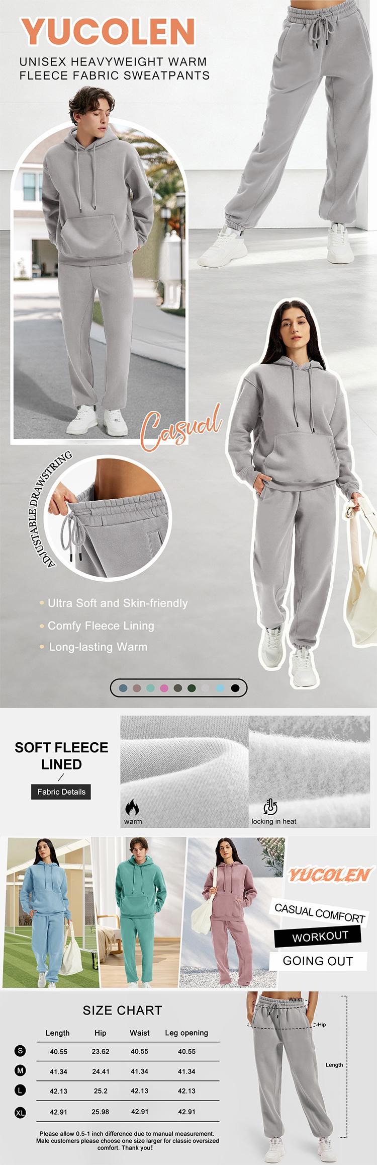YUCOLEN Heavyweight Fleece-Lined Sweatpants for Men & Women Baggy Joggers Relaxed Fit with Drawstring Winter Warm Unisex Pants YUCOLEN Heavyweight Fleece-Lined Sweatpants for Men & Women Baggy Joggers Relaxed Fit with Drawstring Winter Warm Unisex Pants