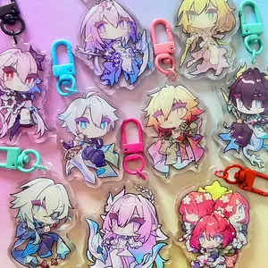 Honkai Star Rail Amphoreus Keychain Acrylic Charms - Aglaea, Anaxa, Castorice, Cyrene, Dan Heng, Evernight, Mydei, Phainon, Tribbie Keychains, Cute Keyring Accessory, Fun Charm For Backpack Or Purse | High Quality and Customer Favorite Items