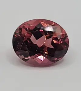 3.95ct ETW Natural Deep Pink Tourmaline Gemstone - Oval Cut