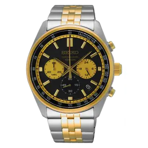 Seiko Essentials SSB430 Black Dial with Gold Accents 10 ATM Water Resistant 41.5mm Men's Watch