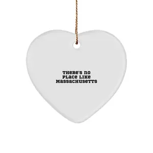 Funny Massachusetts Heart Ornament Gifts from Friends for Massachusetts Residents Christmas Unique Gifts