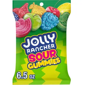 Sour Gummies Assorted Fruit Flavored Candy Bag, 6.5 oz