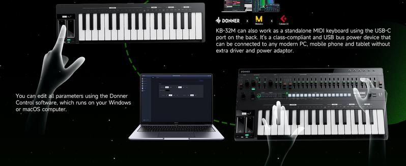 Donner KB-32M Keyboard Matching with Essential L1 Monophonic Analog Synthesizer