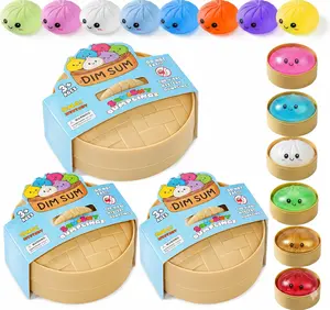 3-pack Dumpling Squishy Mystery Box, Random 3 of 14 Colors, Cute Squishy Dumpling Toy, Slow Rising Squeeze Toy, Sensory Fidget Toys for Anxiety Relief, Kawaii Stress Relief Toy, Party Favors, Birthday Gifts, Classroom Rewards, Desk Toys for Kids & Adults