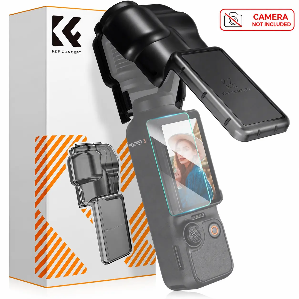 K&F Concept Protective Cover Case for DJI Osmo Pocket 3/XTRA Camera Stabilizer, Device Protection Accessories Including Gimbal Screen Protector, Lens Guard, Plastic Storage Case for Vlogging Equipment