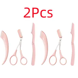 Eyebrow Scissors Set, 3pcs/set Eyebrow Trimmer, ]Eyebrow Shaping Tool, Eyebrow Product for Women & Girls, Portable Eye Makeup Tools for Home & Travel