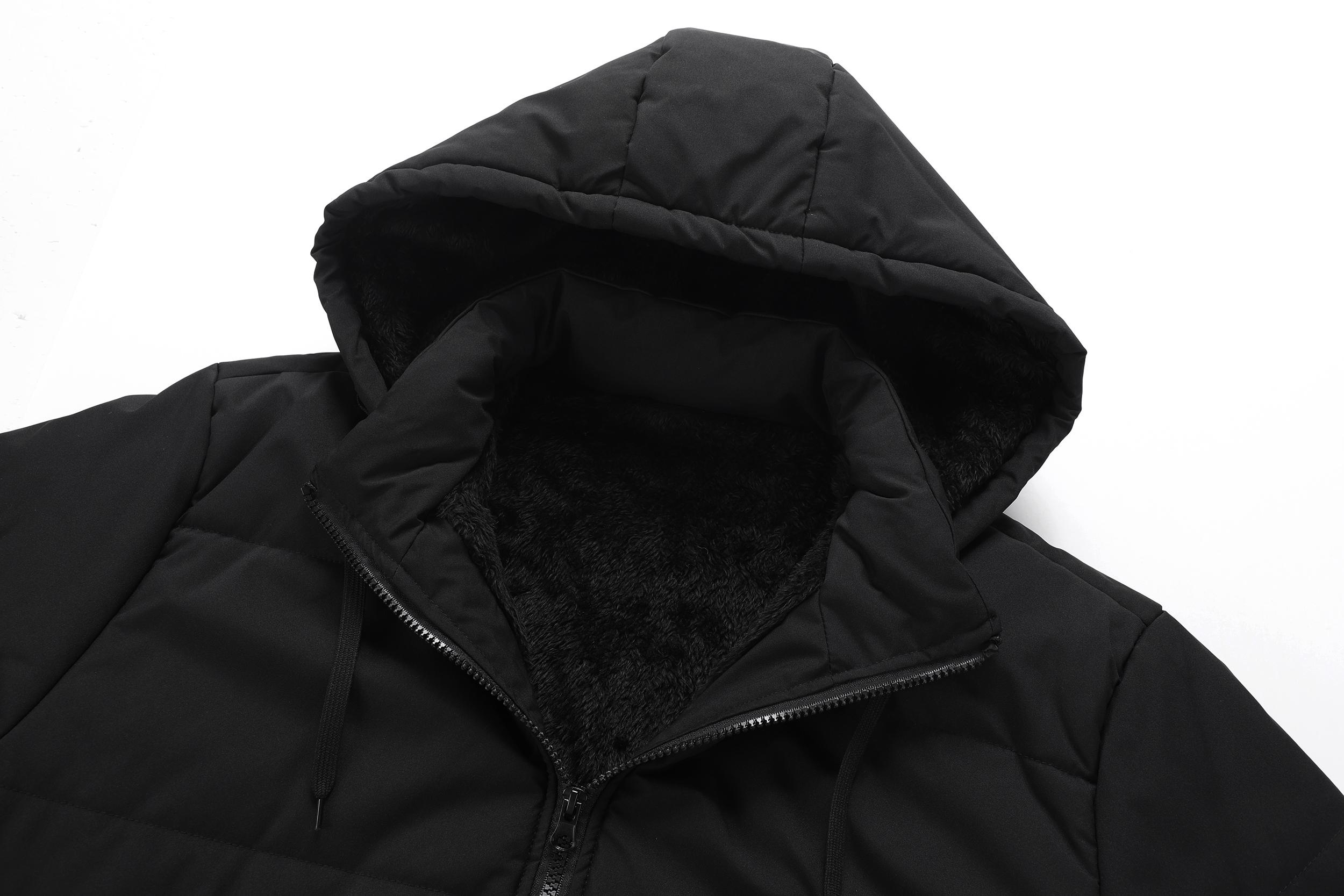 TJL Men's Winter Insulated Jacket with Detachable Hood Black Thick Outdoor Warm Coat Medium Size Fleece Lined Polyester Fiber Easy Machine Washable Cold Weather Wear Casual Style Classic Zipper Long Sleeve TJL Men's Winter Insulated Jacket with Detachable Hood Black Thick Outdoor Warm Coat Medium Size Fleece Lined Polyester Fiber Easy Machine Washable Cold Weather Wear Casual Style Classic Zipper Long Sleeve