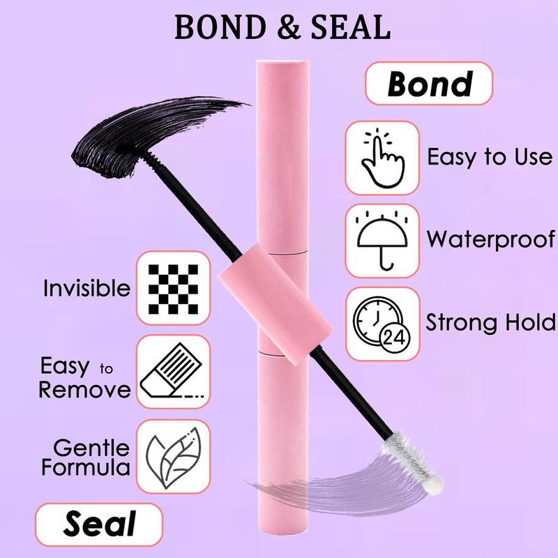 DIY Lash Clusters Kit - soft fluffy Black Thin Long-Lasting Lashes with glue Remover & tweezer for Beginners Easy At-Home Application - Eyelash Set