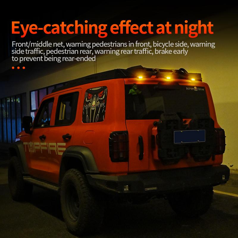 Solar Car Roof RGB Strobe Light With Remote Control Cab Signal Lamp Wireless No Punch LED Truck Pickup Warning Lights for Camping Enhanced Night Visibility & Interior Lighting vibration sensor