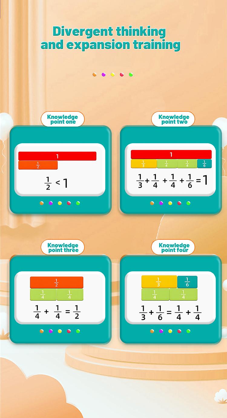 Magnetic Fraction Educational Puzzle, Magnetic Fraction Tiles & Fraction Circles Set, Math Manipulatives for Elementary School, Montessori Fraction Manipulatives Learning Toys for Kids Christmas, New Year, Birthday Gifts BlackFriday CyberMonday