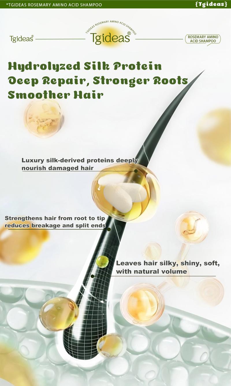 [Buy 1 Get 1 Free] Tgideas Hair Nourishment Shampoo - Oil Balance & Scalp Refresh, Rosemary Zinc PCA Amino Acid Hydrolyzed Protein Gentle Cleanser Conditioner 250ML Smoother Shine