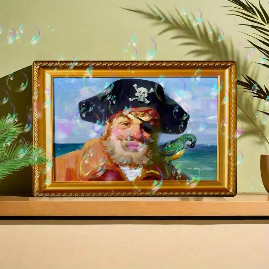Vintage Metal Sign, Pirate Costume Photo Frame, Aluminum Frame, Framed Art, Waterproof & Dustproof Wall Decor, Fun Family Room Wall Decor, Aesthetic Room Decor, Wall Art