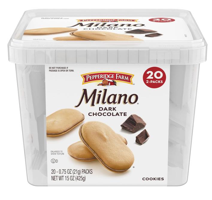 Milano Cookies, Dark Chocolate, 20 Packs, 2 Cookies per Pack