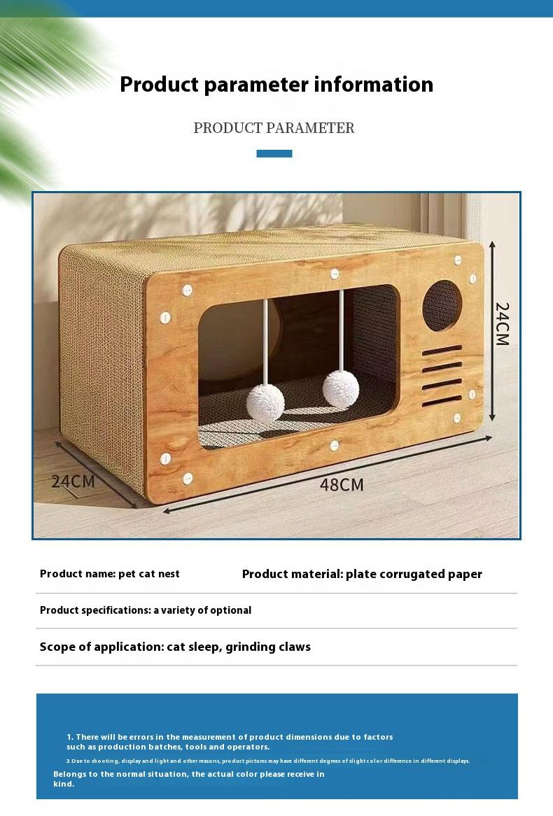 Multi-Functional Vertical Cat Scratching Post & Cozy Cat House Durable Non-Shedding Ideal for Play and Scratch with Cozy Rest Area Multi-Functional Vertical Cat Scratching Post & Cozy Cat House Durable Non-Shedding Ideal for Play and Scratch with Cozy Rest Area