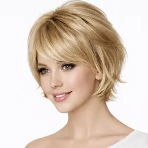 Short Light Blonde Straight Wig
