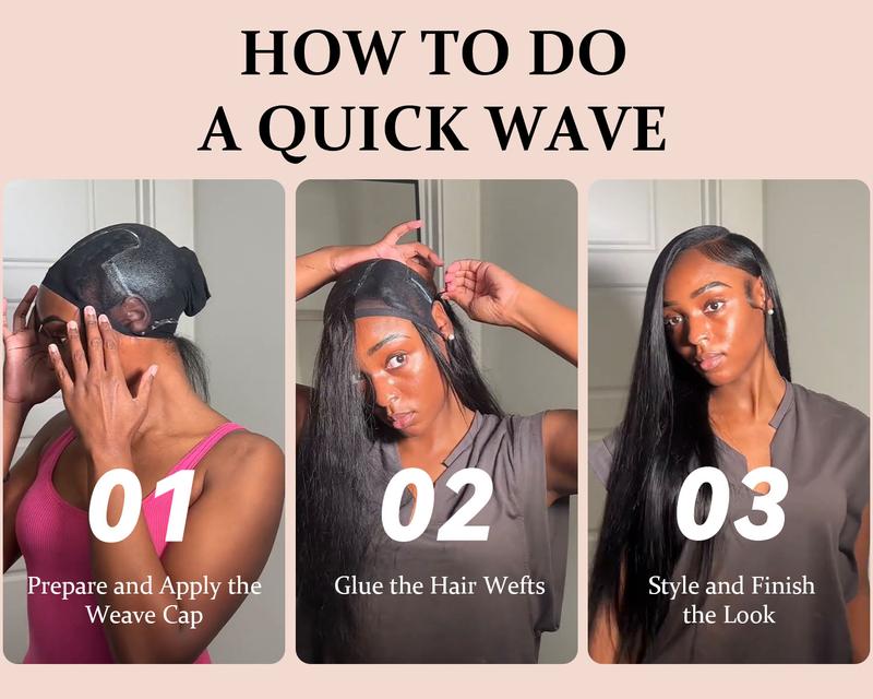 [Wequeen] Water Wave Hair Bundles 12-28 Inch Budget Friendly 10A Grade Brazilian 100% Human Hair Wet Look Quick Weave Sew in/Glue in Free Perm Rods Valentine Gifts