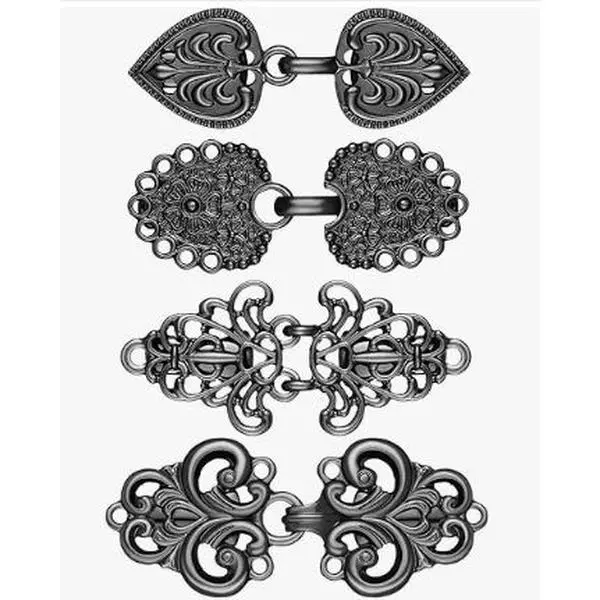 Women's 4-Piece Elegant Vintage Rhinestone Electroplated Metal Dress Clips - Retro Swirl Reusable Clothing Cinch Clasps for Female Casual, Party, Prom (Valentine's Day Gift Option) Daily Outdoor Camping Hiking Tent Accessories