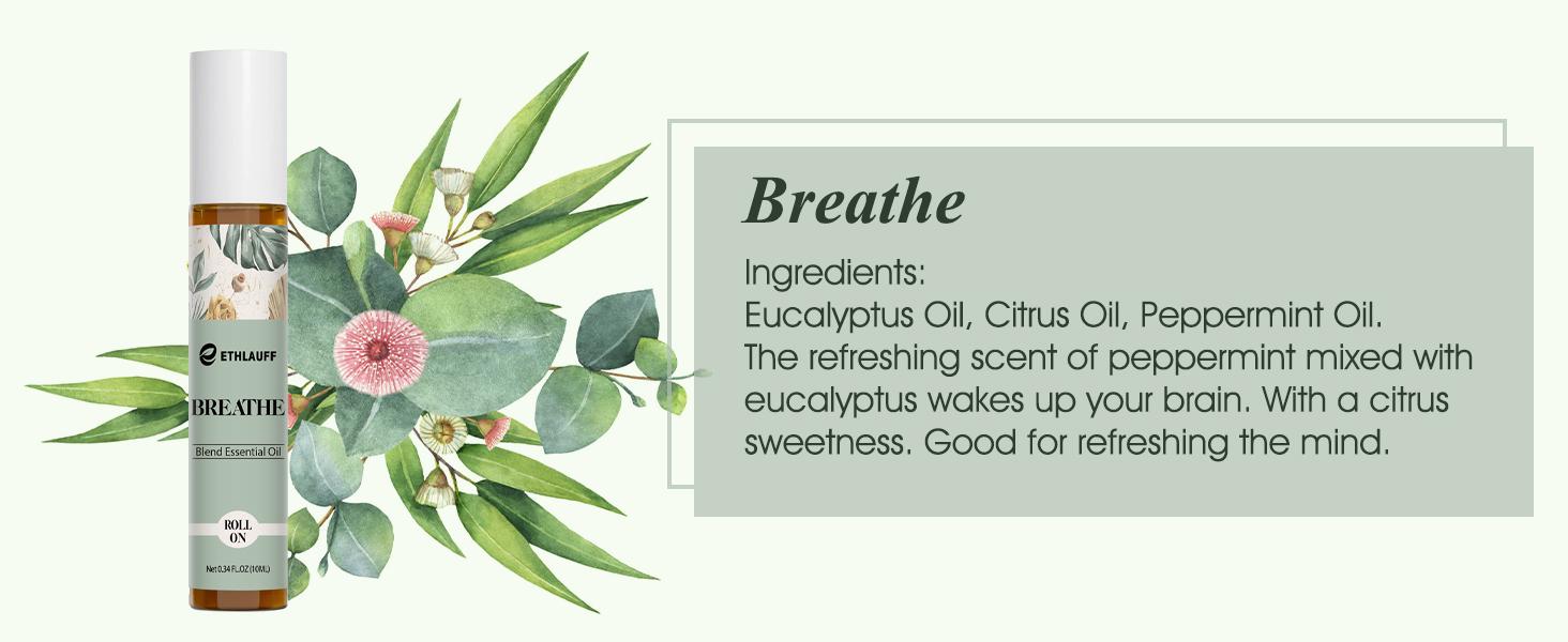 Essential Oils Roll-On Set 6 Pack - (Relax, Sleep, Balance,Breathe, Focus on, Happiness) Aromatherapy Oil, Essential Oils Blends for Skin - Relaxation Gift for Women and Men, Calm Essential Oil Roll On, 100% Natural Stress Relief Aromatherapy Blend