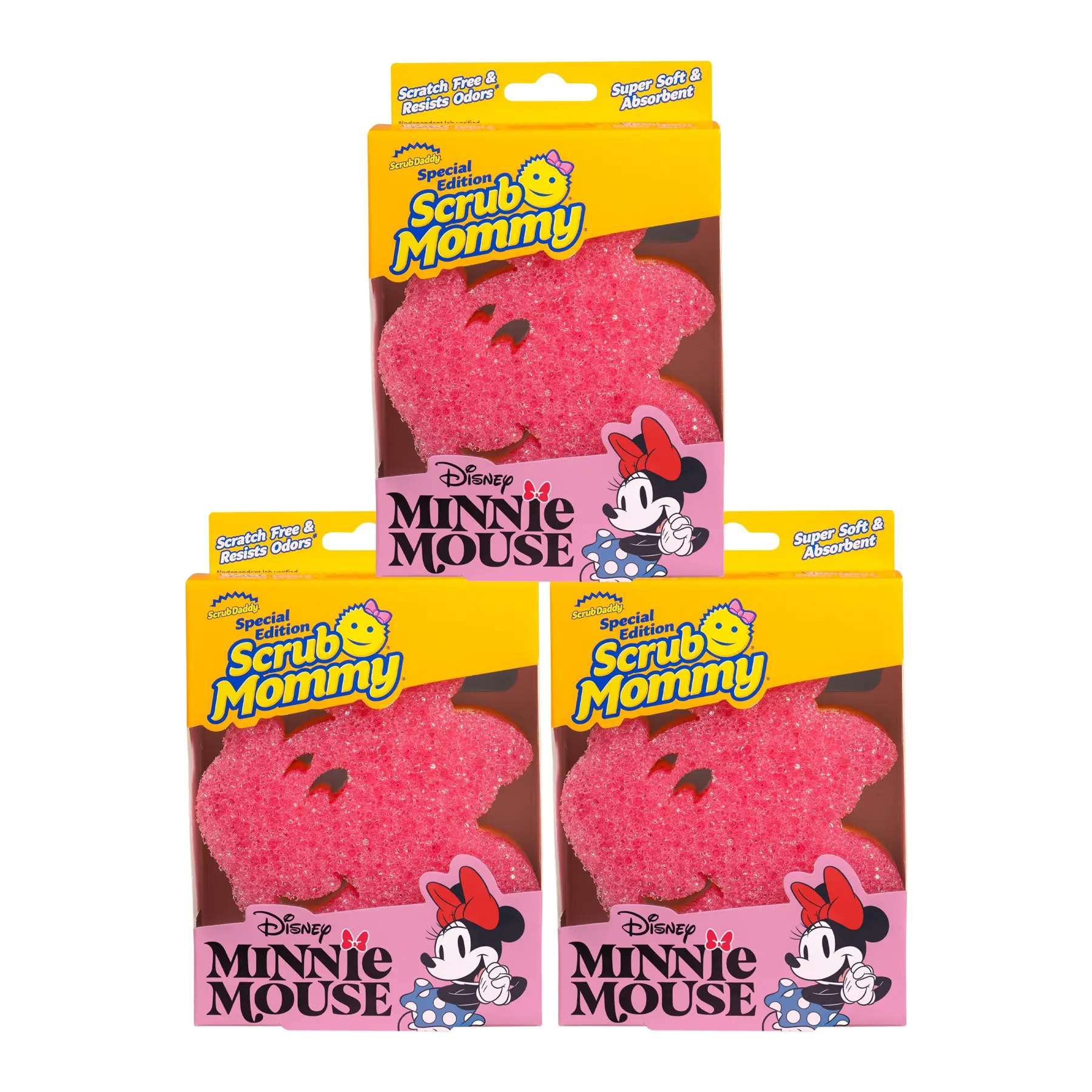 Disney Minnie Mouse Scrub Mommy Dual Sided Cleaning Sponge (3ct)