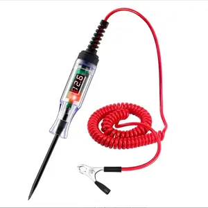 5-90V Digital Automotive Circuit Tester DC Voltage Test Light with LCD Display, Retractable Coiled Cord & Heavy Duty Alligator Clip for Car Truck RV ATV Lawn Mower fathersdaygift