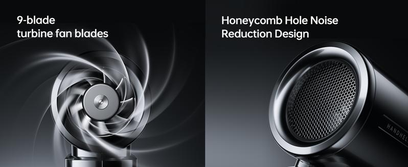 JISULIFE Life9 Chrome Portable Handheld Fan Turbo High Speed Cooling 18H 5000mAh Rechargeable Fashion Mini Fan Stylish Music Festival & Concert Accessory Valentines Day Gifts for Men Women