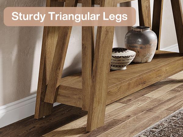 LITTLE TREE 41.3" Farmhouse Console Table, 2-Tier Wooden Entryway Table with Storage, Rustic Narrow Behind Couch for Living Room, Hallway, Foyer