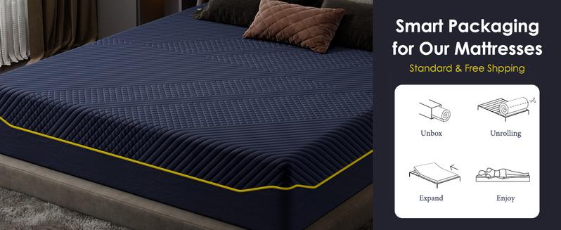 Green Tea Gel Memory Foam Mattress in A Box with Medium Firm, Removable Washable Cover, Fiberglass Free Pressure Relief