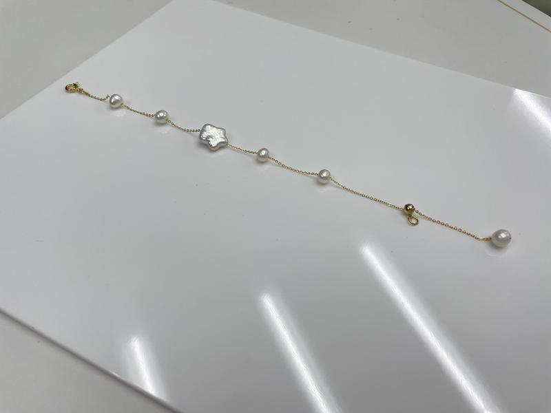 Freshwater Pearl Natural Pearl Star Bracelet Star shaped Baroque Pearl Bracelet Adjustable Tail Chain Fashionable Classic Cute Freshwater Pearl Natural Pearl Star Bracelet Star shaped Baroque Pearl Bracelet Adjustable Tail Chain Fashionable Classic Cute