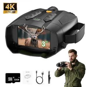 MINENER 4K Night Vision Binoculars With 32GB SD Card, Rechargeable,NiteHawk Cool Tech Gadgets for Camping/Boating, 10X, Camera Hight Definition Digital Electronic Gifts - Best Gifts for Men/Dad/Husband