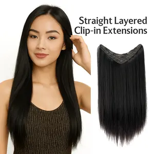 One Piece Hair Extension - Straight - Layers