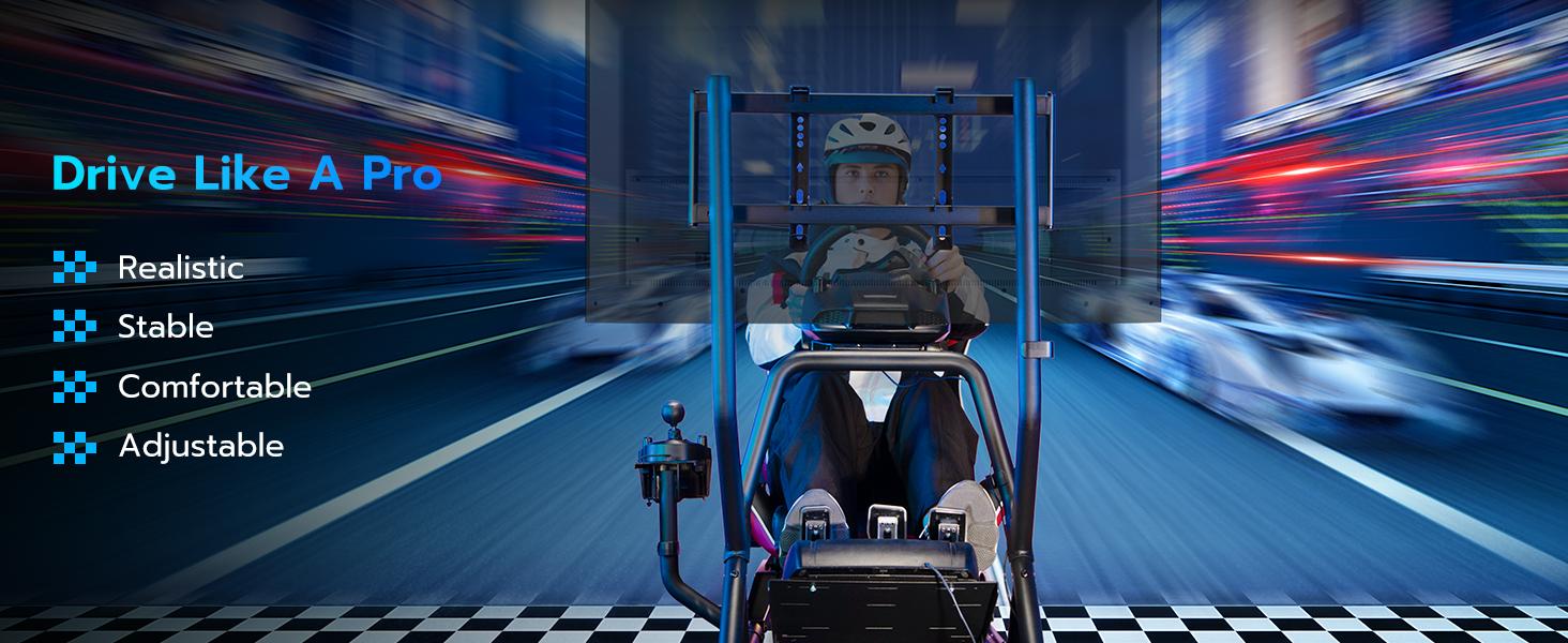 ARES WING Racing Simulator Cockpit with Monitor Mount and Seat Formula and GT Sim Racing Cockpit Compatible with Fanatec Thrustmaster Logitech Moza Racing Games on PS5 PS4 Xbox and PC