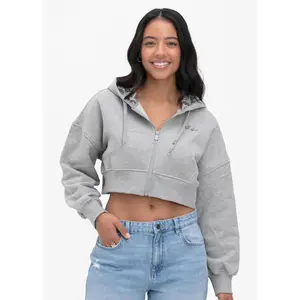 Heather | Womens Crop Zip Hoodie