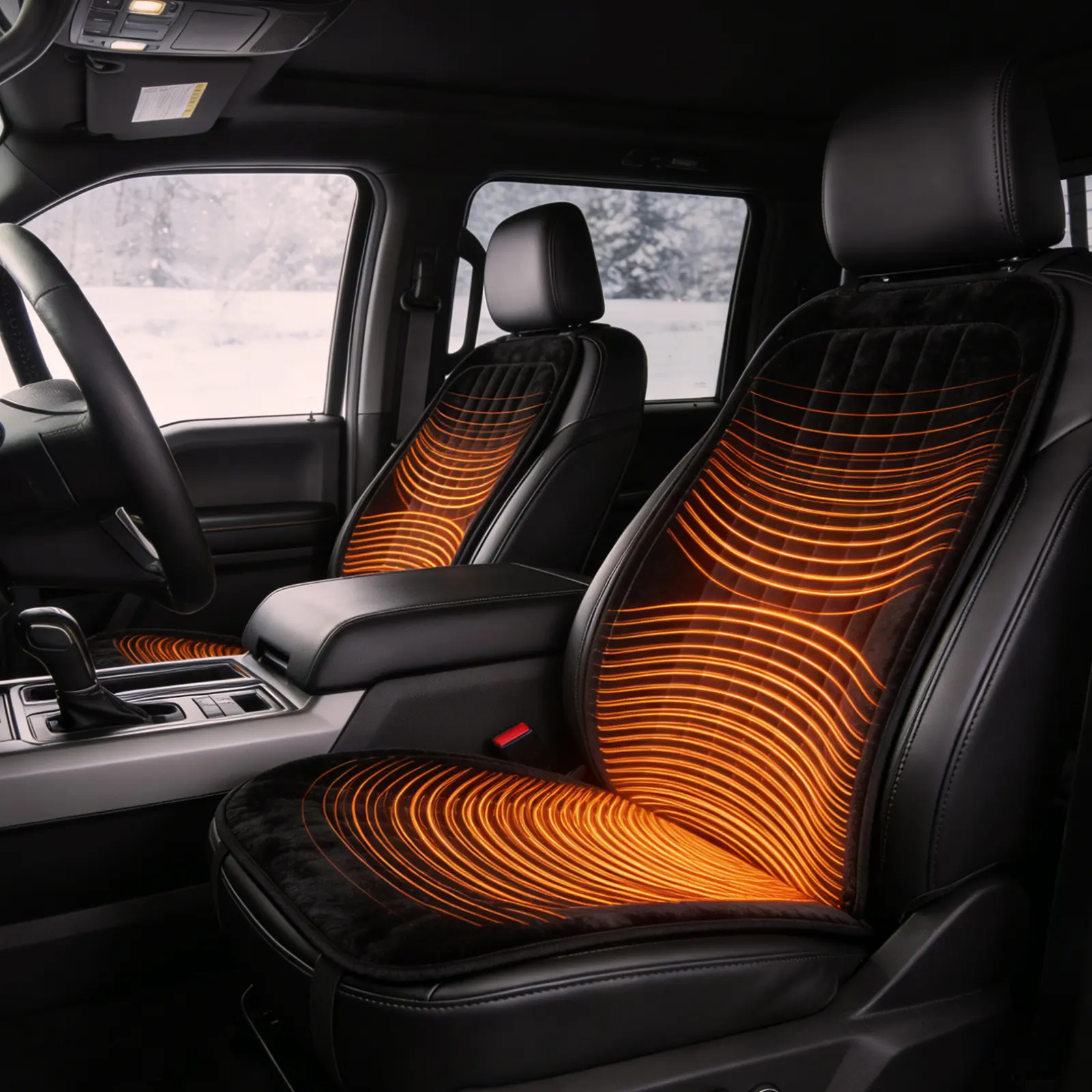 Universal Heated Seat Cover for Car, 3-Level Rapid Heating, Soft Plush Heated Seat Cushion, Winter Comfort for Drivers & Passengers Quick Warm-Up Smart Control Secure Fit Fits Most Vehicles