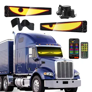 Quplavo Devil Eyes Light for Cars – 35.35''x7.56'' LED Eyes for Car Windshield | Perfect Sync, Programmable Patterns, App/Remote Control | for Sedans, SUVs, Medium Trucks – Custom Dynamic Sign (2-Pack), Custom Signs, Animated Eye