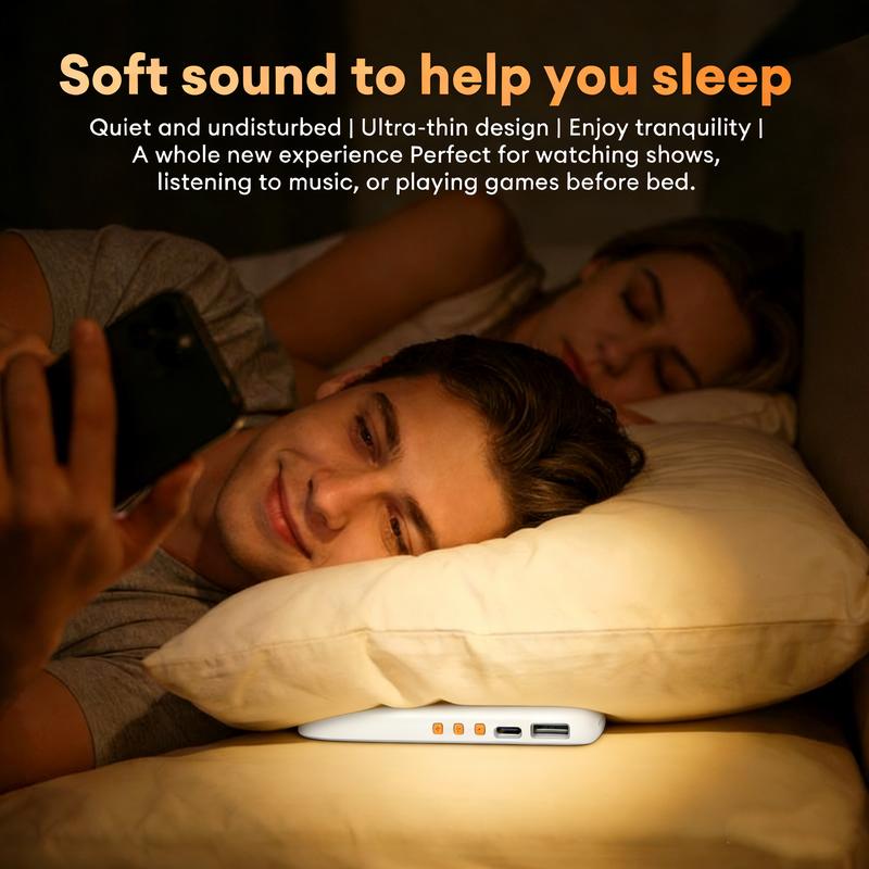 Under Pillow Speakers for Sleeping Bluetooth 6.0, 3D White Noise, Soft Immersive Sound Field, Pillow CD Player for Bedtime Music & Audiobooks, Headphone-Free Sleep Speaker, Volume Control & Sleep Timer, Side Sleeper Friendly, Compatible with Android & iOS