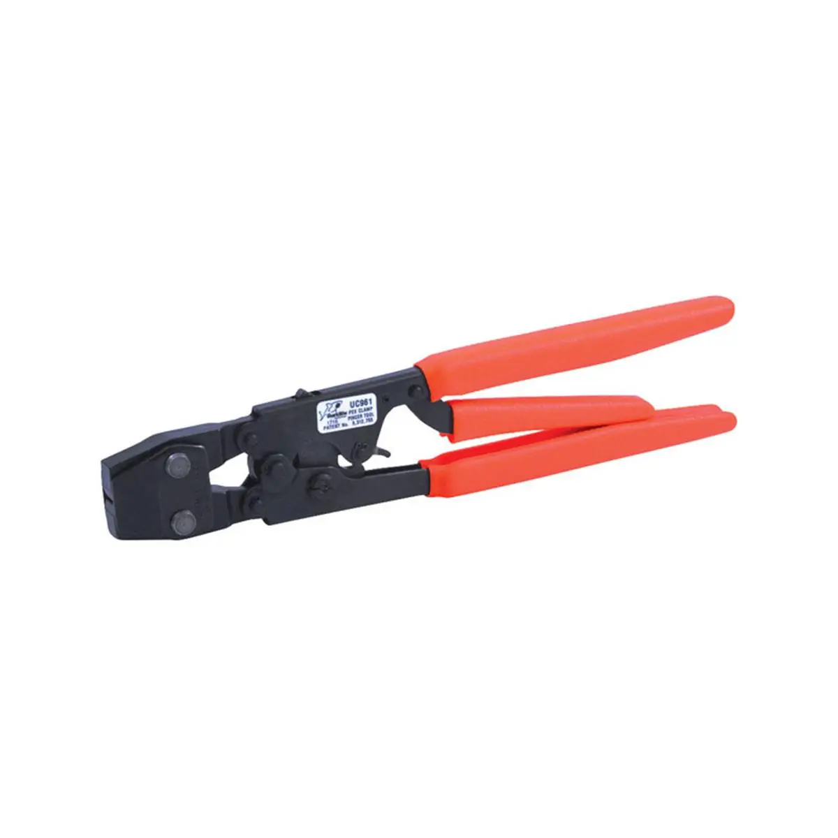 212 MAIN Heavy-Duty PEX Clamp Tool - 0.37 in. Stainless Steel Pipe Crimping, 8 in. Size, 50 lbs Crimping Force, Orange Patent Grip Handle, 1-Handed Gripping PEX-Compatible Kitchen Plumbing Accessory, Crimping Force: 50 Lbs, 50Lb