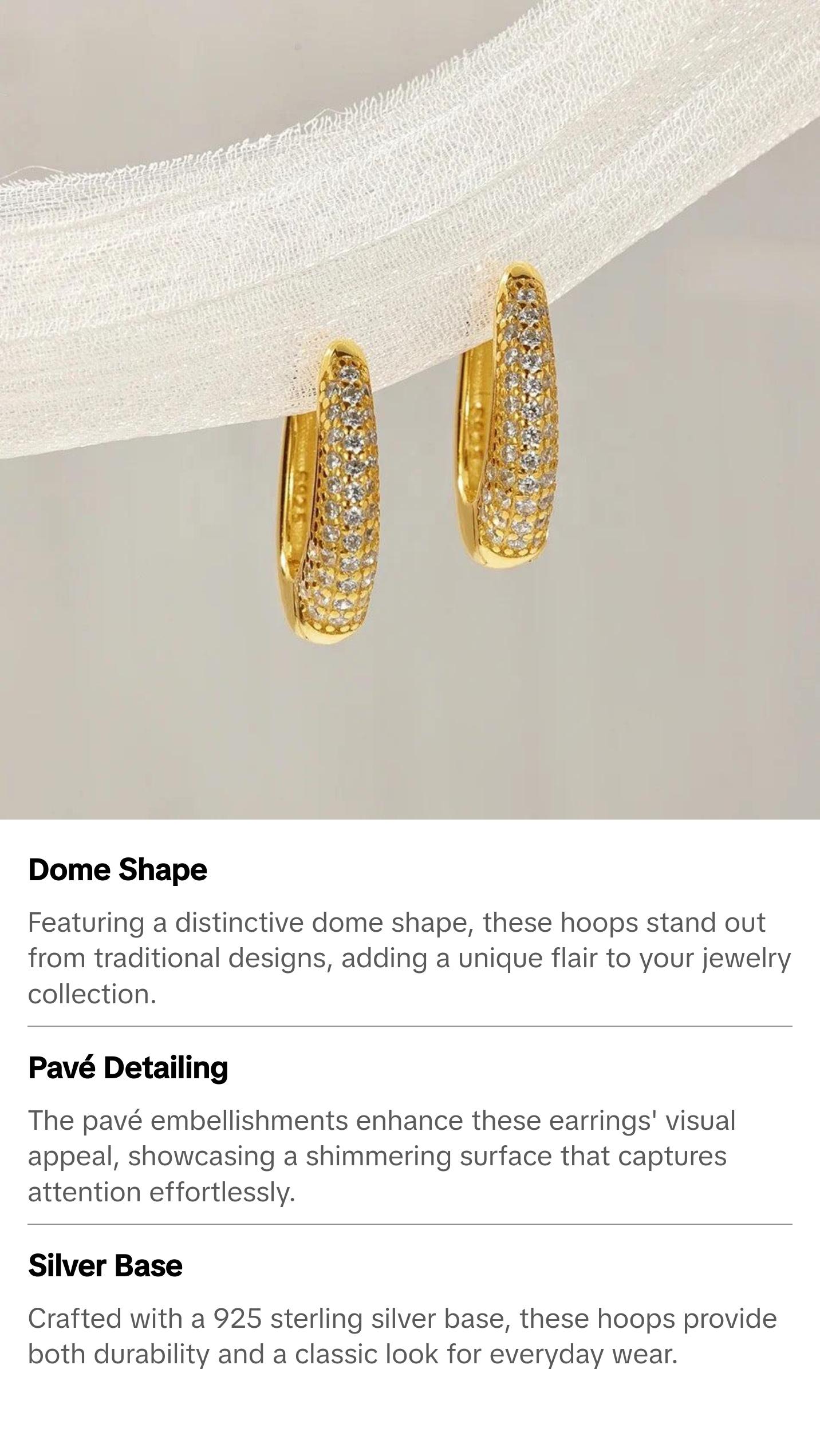 Amalfi Pave Dome Hoops