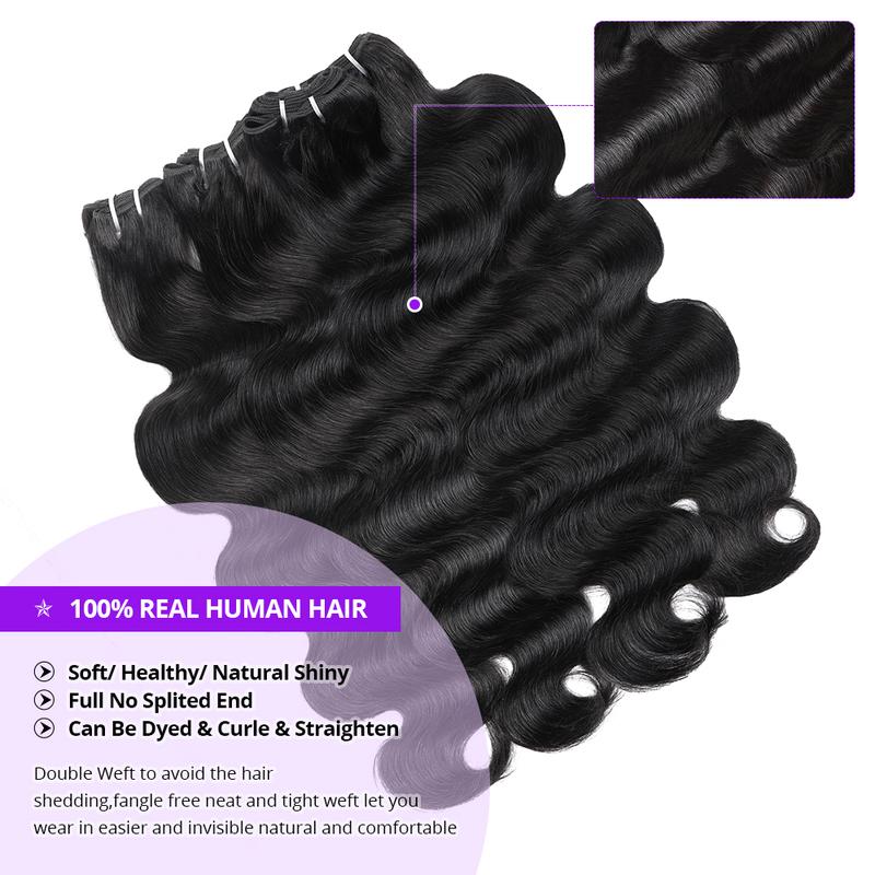 Top 15A Raw Body Wave Bundles Brazilian Unprocessed Virgin Human Hair Bundles 2x6 Lace Closure Quick Weave Extensions Natural Color Remy Hair Bundles