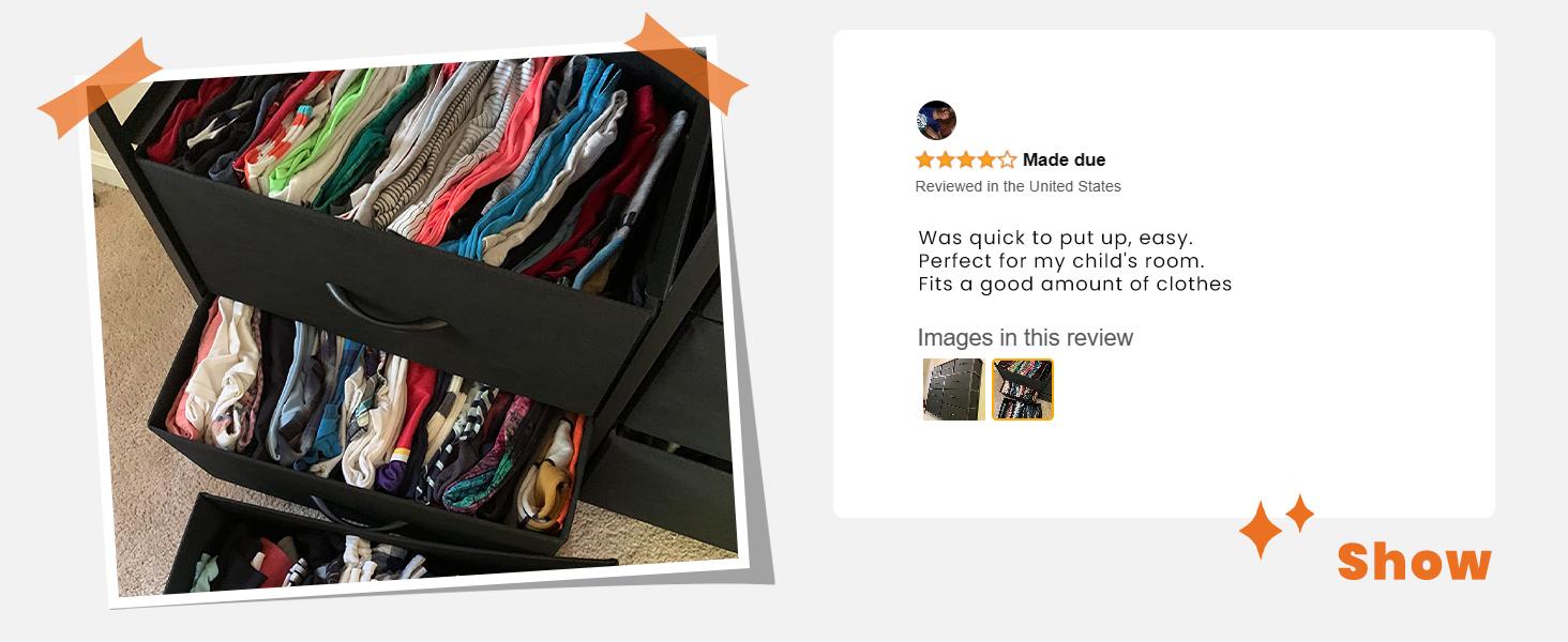 Tall Dresser for Bedroom with 10 Fabric Drawers, Organizer Units for Closet, Storage Tower with Cabinet, Metal Frame, Rustic Brown Wood Grain Print Dressers