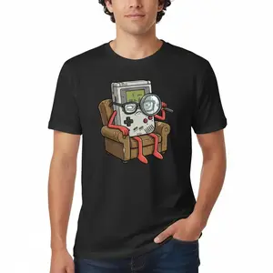 Cool Old Game Boy Detective Shirt Retro Gaming Console Unisex Cotton Oversized T-Shirt Featuring Funny Retro Handheld Console Graphic Print Comfy Streetwear Tee for Casual Daily Wear and Gamers