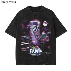 Vintage Crobat x Purple Soda Wash Tee, Pocket Monster x Energy Soda Graphic Tees, Pocket Monster T-Shirt, Unisex Anime Shirt, PKM Gift, Gym Workout Shirt, Menswear Womenswear Streetwear Top Fit Oversize