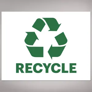 Avery Recycle Stickers, Green Recycle Signs for Bins, Containers, Trash Cans and Walls, Waterproof, UV Resistant, Preprinted, 8-1/2" x 11", 2 Total