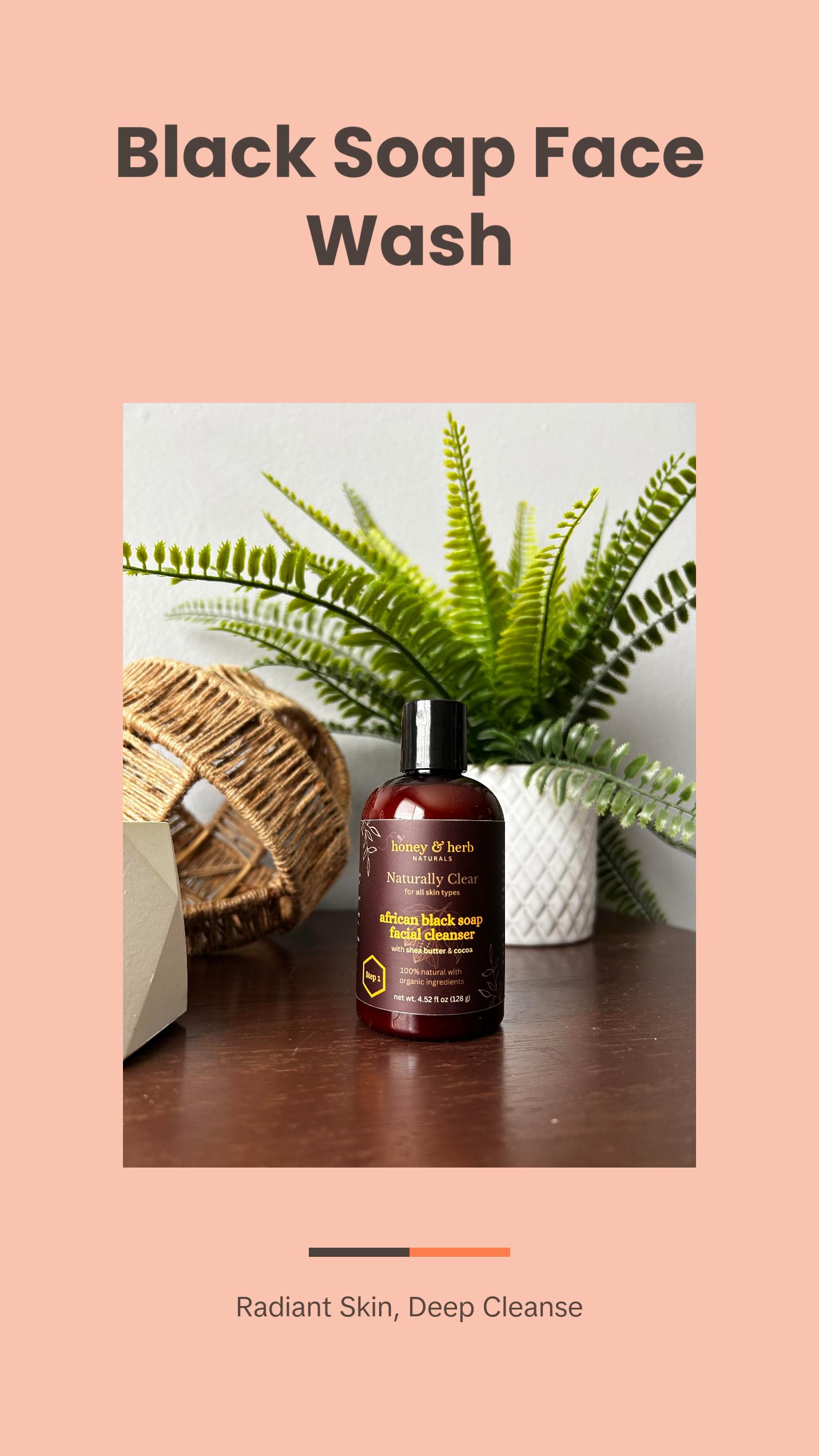 Honey & Herb African Black Soap Facial Cleanser with Cocoa & Shea Butter