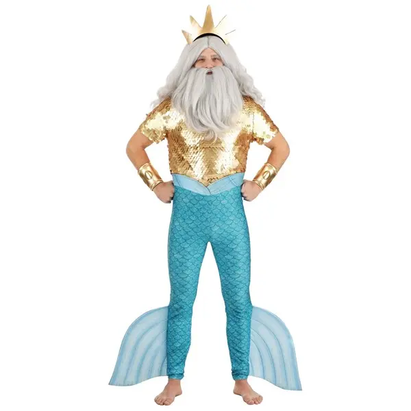 HalloweenCostumes Disney Men's The Little Mermaid King Triton Costume Clothes, Spandex-Foam Pants, Leggings (© Disney)