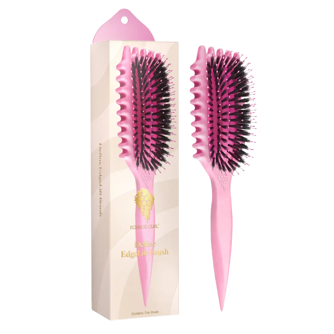 Define EdgeLift Curl Brush by Bounce Curl For Definition, Defined Curls, Frizz Reduction, Smooth Hair Style